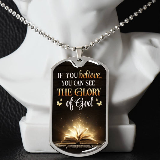 Inspirational - If You Believe - Dog Tag Necklace - The Shoppers Outlet