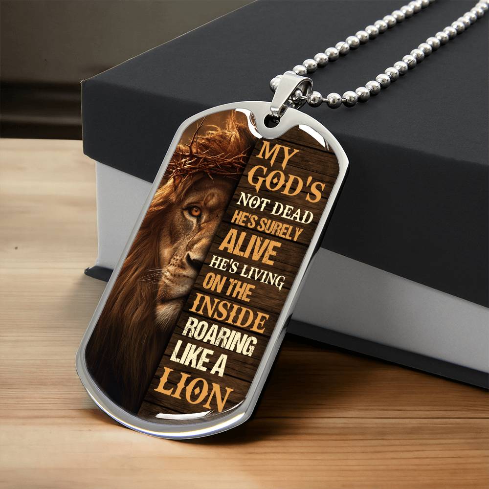 Inspirational - My God's Not Dead - Dog Tag Necklace - The Shoppers Outlet