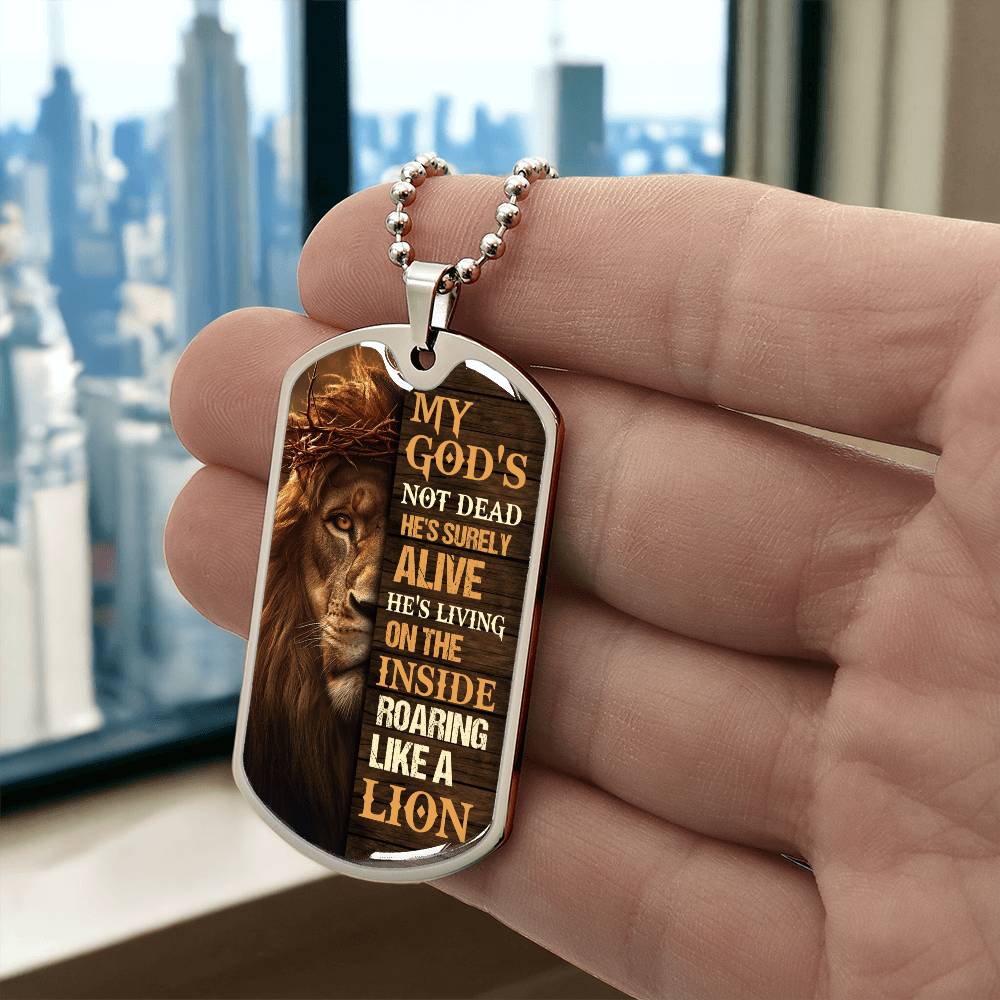 Inspirational - My God's Not Dead - Dog Tag Necklace - The Shoppers Outlet