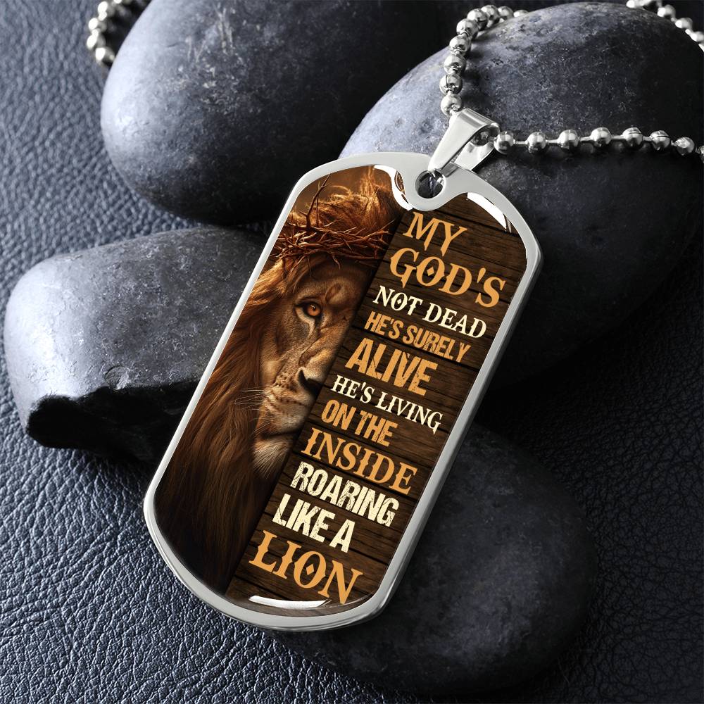 Inspirational - My God's Not Dead - Dog Tag Necklace - The Shoppers Outlet