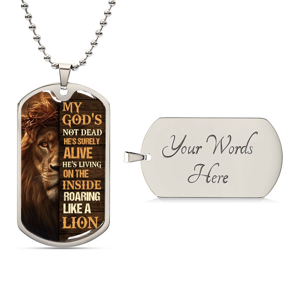 Inspirational - My God's Not Dead - Dog Tag Necklace - The Shoppers Outlet