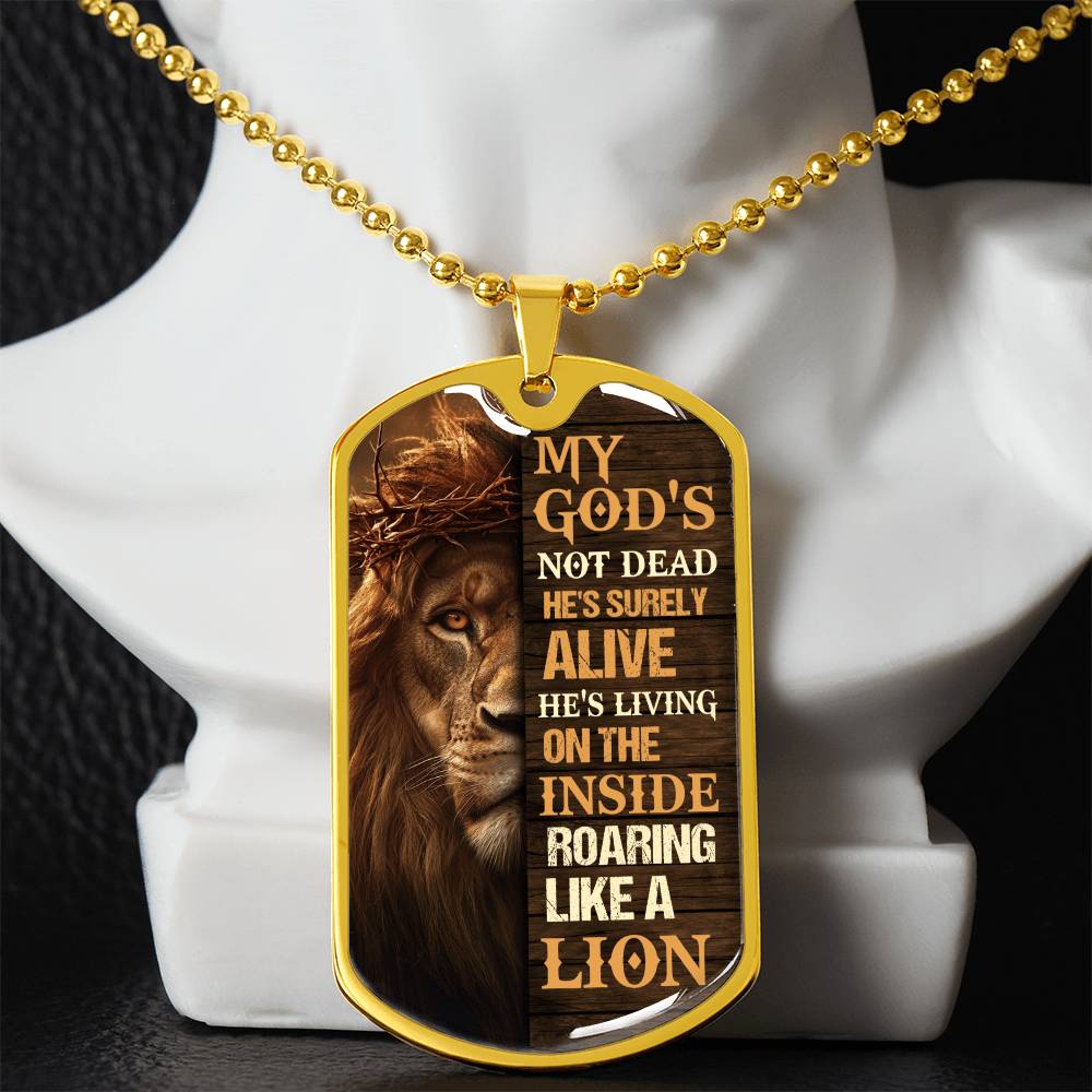 Inspirational - My God's Not Dead - Dog Tag Necklace - The Shoppers Outlet