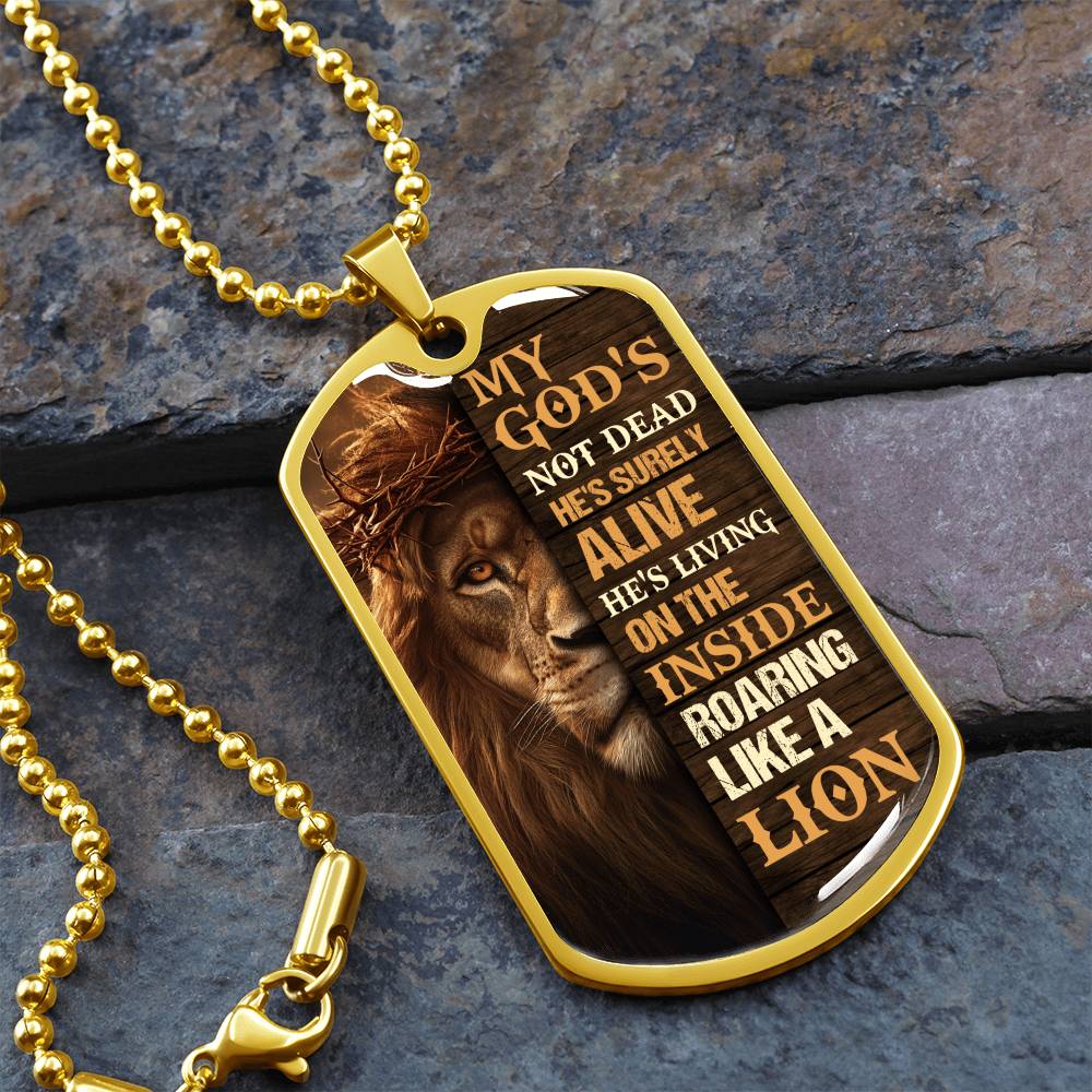 Inspirational - My God's Not Dead - Dog Tag Necklace - The Shoppers Outlet