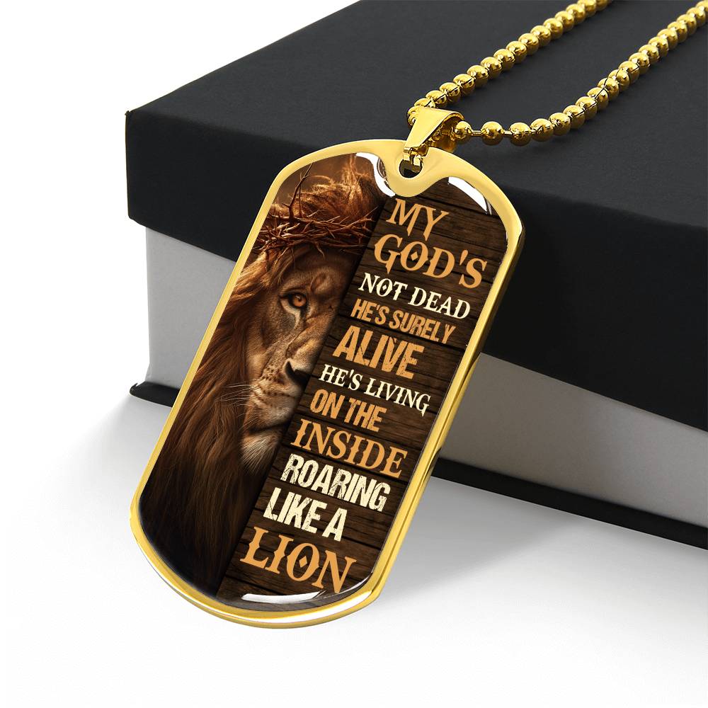 Inspirational - My God's Not Dead - Dog Tag Necklace - The Shoppers Outlet