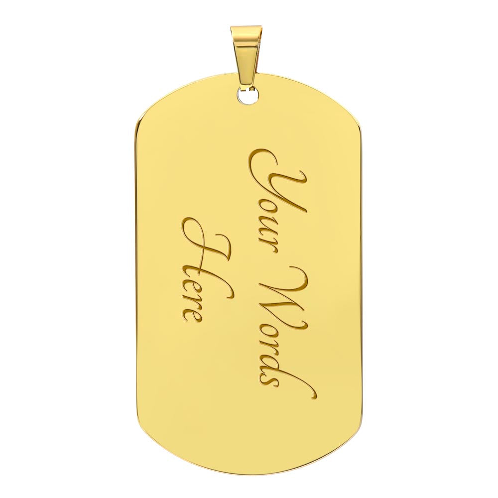 Gold Tree Dollar Sign - Dog Tag Necklace - The Shoppers Outlet