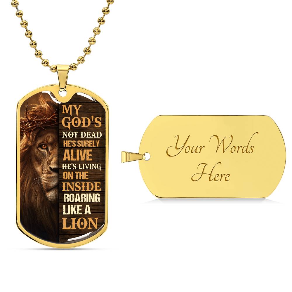 Inspirational - My God's Not Dead - Dog Tag Necklace - The Shoppers Outlet