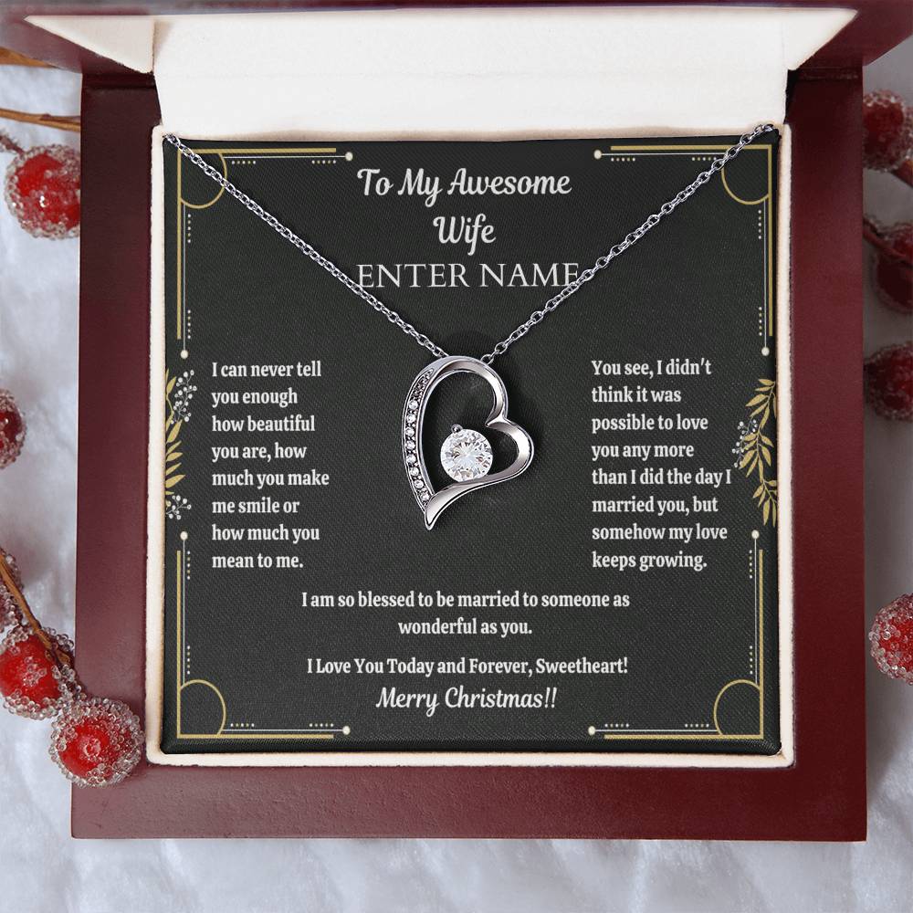 Gift For Wife - I Am So Blessed - Merry Christmas - Forever Love Necklace - The Shoppers Outlet