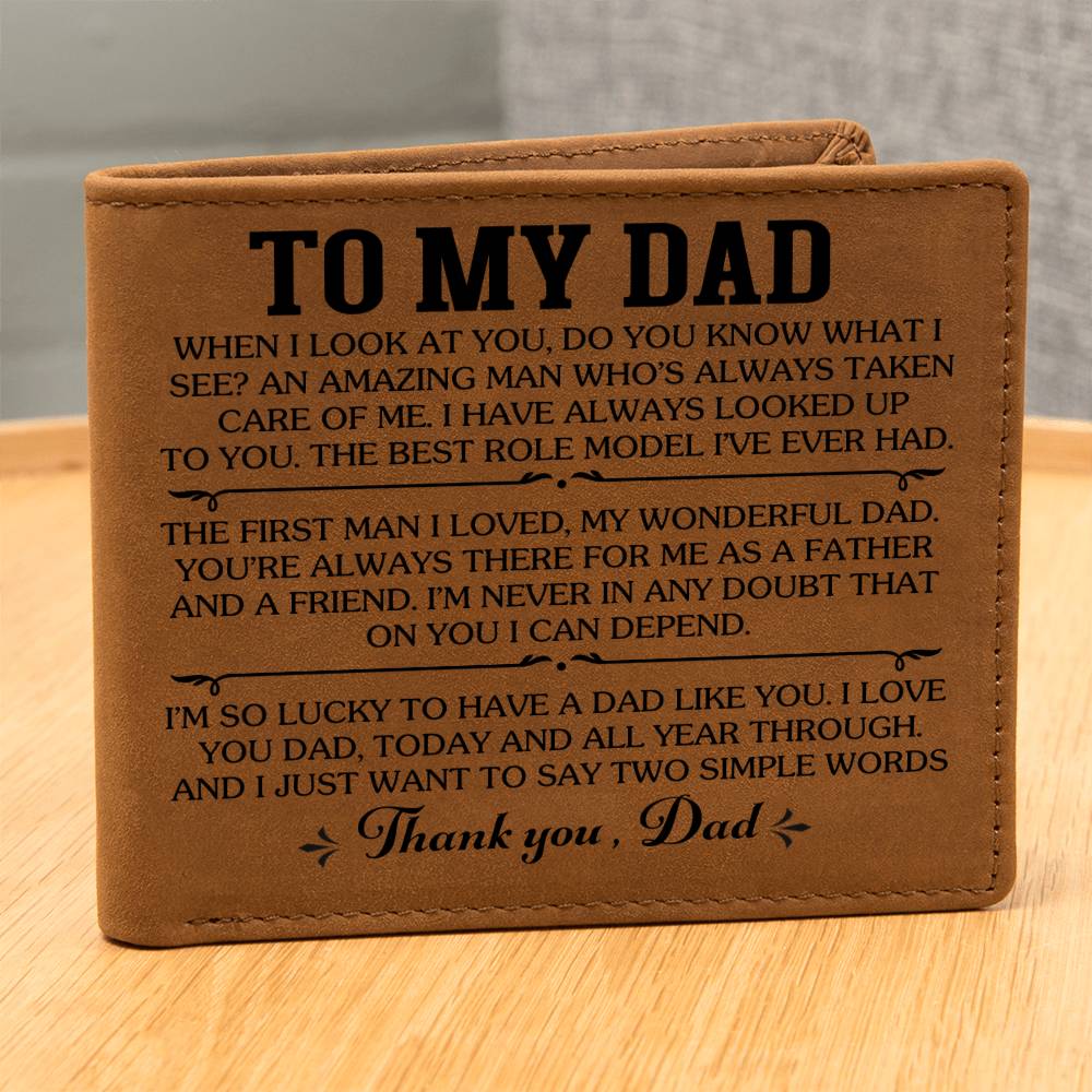 Graphic Leather Wallet - Dad - Thank You - The Shoppers Outlet