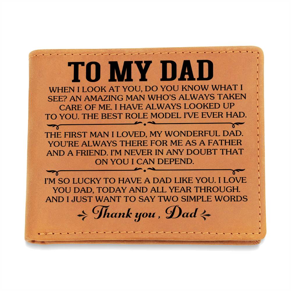 Graphic Leather Wallet - Dad - Thank You - The Shoppers Outlet