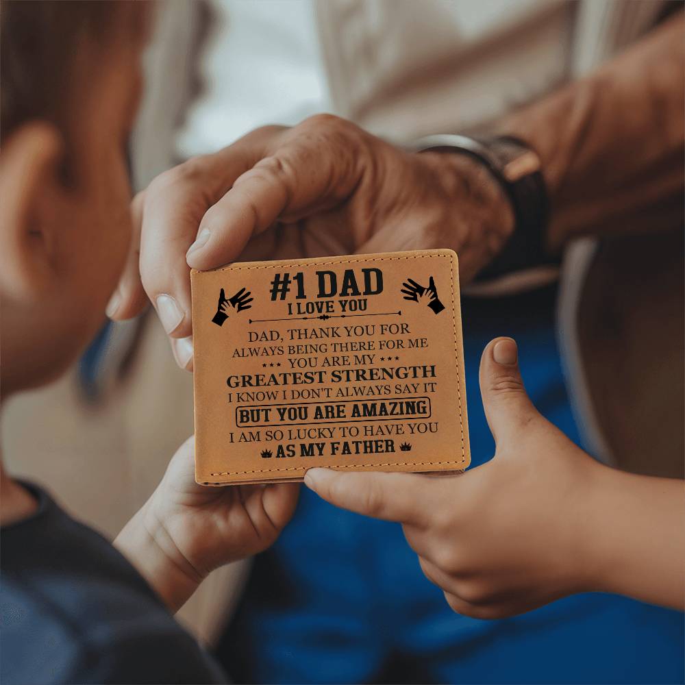 Graphic Leather Wallet - Dad Thank You For Always Being There For Me - The Shoppers Outlet