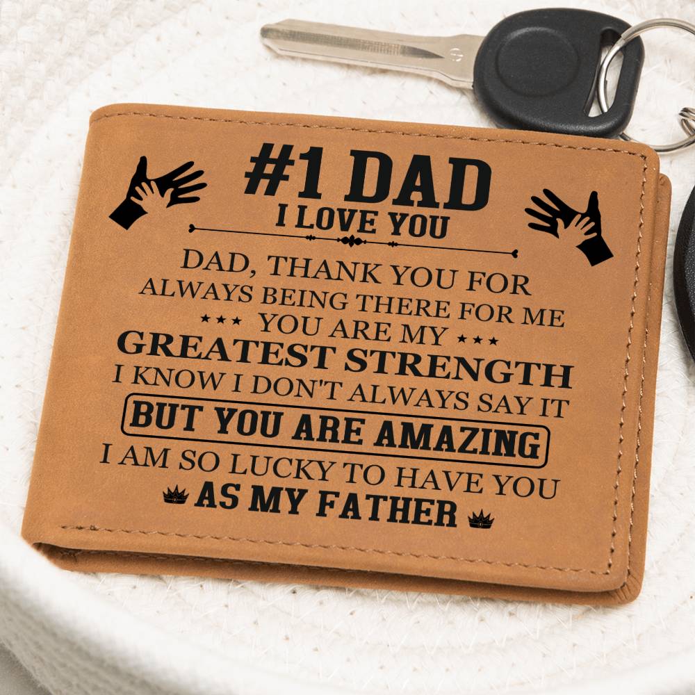 Graphic Leather Wallet - Dad Thank You For Always Being There For Me - The Shoppers Outlet