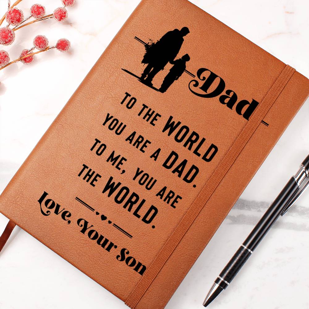 Graphic Leather Journal - Dad -To The World You Are A Dad - The Shoppers Outlet