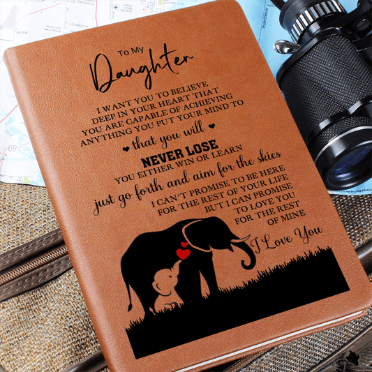 Graphic Leather Journal - Daughter - I Want You To Believe - The Shoppers Outlet