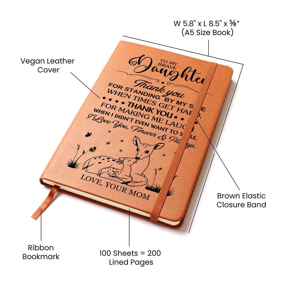 Graphic Leather Journal - Daughter - Thank You For Standing By My Side - The Shoppers Outlet