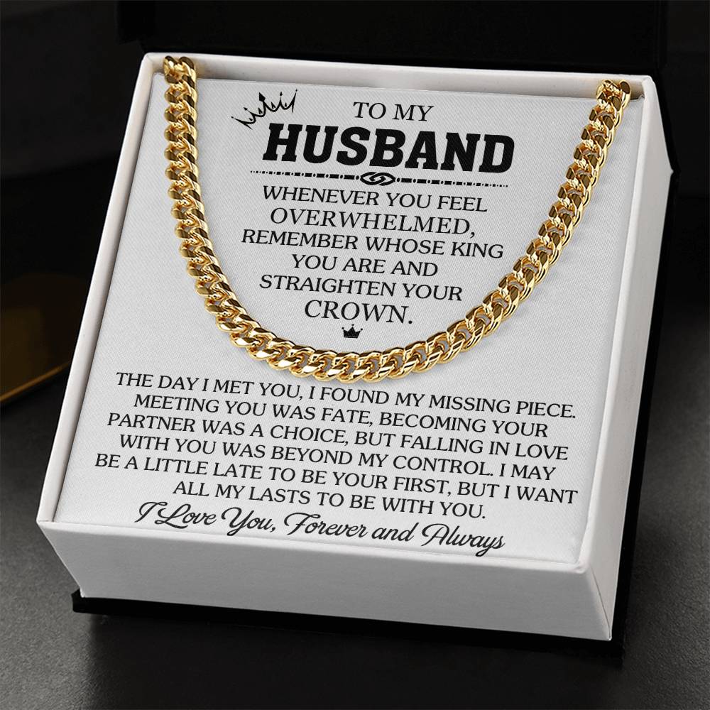 Husband - Whenever You Feel Overwhelmed - Cuban Link Chain Necklaces - The Shoppers Outlet