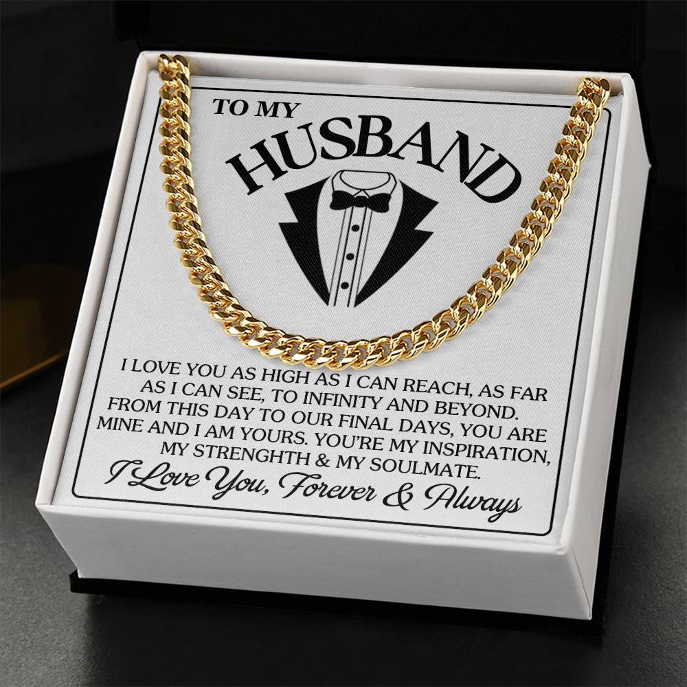 Husband - I Love You As High As I Can Reach - Cuban Link Chain Necklaces - The Shoppers Outlet