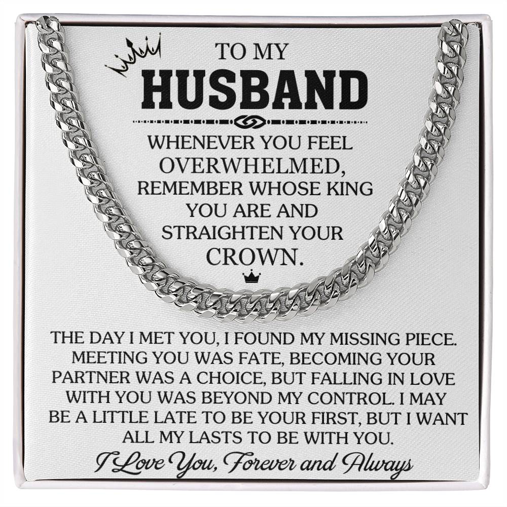 Husband - Whenever You Feel Overwhelmed - Cuban Link Chain Necklaces - The Shoppers Outlet
