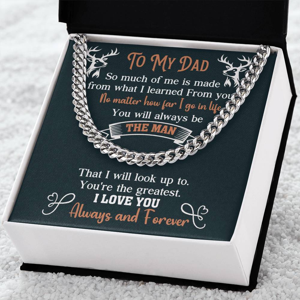 Dad - You Will Always Be The Man - Cuban Link Chain Necklaces - The Shoppers Outlet
