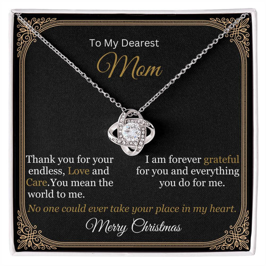 Gift For Mom - My Dearest Mom Thank You - Love Knot Necklaces - The Shoppers Outlet