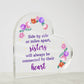 Sister - Side By Side Or Miles Apart - Printer Heart Shaped Acrylic Plaque - The Shoppers Outlet