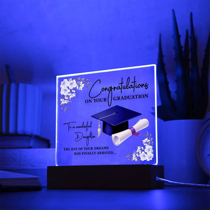 Gift For Daughter -Congratulations On Your Graduation - Square Acrylic Plaque - The Shoppers Outlet