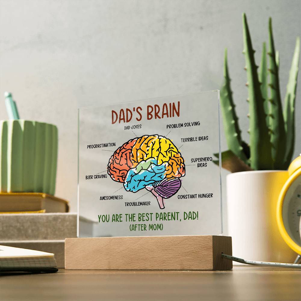 Dad - Dad's Brain - Square Acrylic Plaque - The Shoppers Outlet