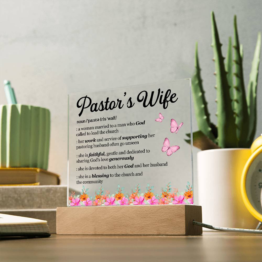 Inspirational - Pastor's Wife - Square Acrylic Plaque - The Shoppers Outlet