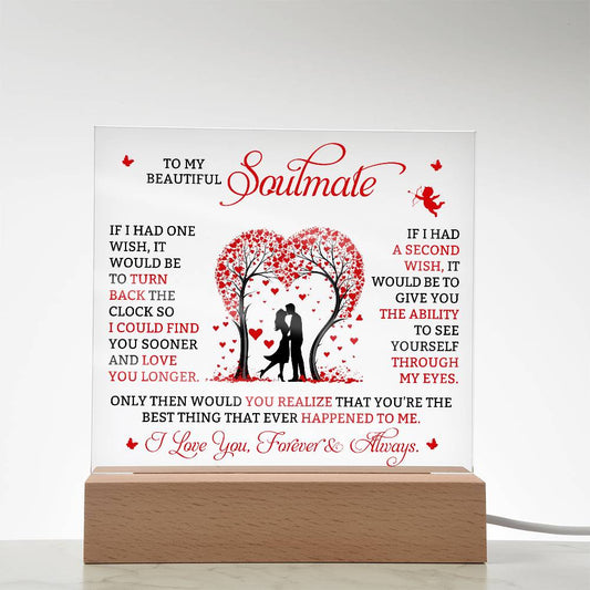 Gift For Soulmate - If I Had One Wish - Square Acrylic Plaque - The Shoppers Outlet