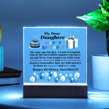 Daughter - Happy Birthday - Birthday Gift For Daughter - On Your Special Day - Square  Acrylic Plaque - The Shoppers Outlet