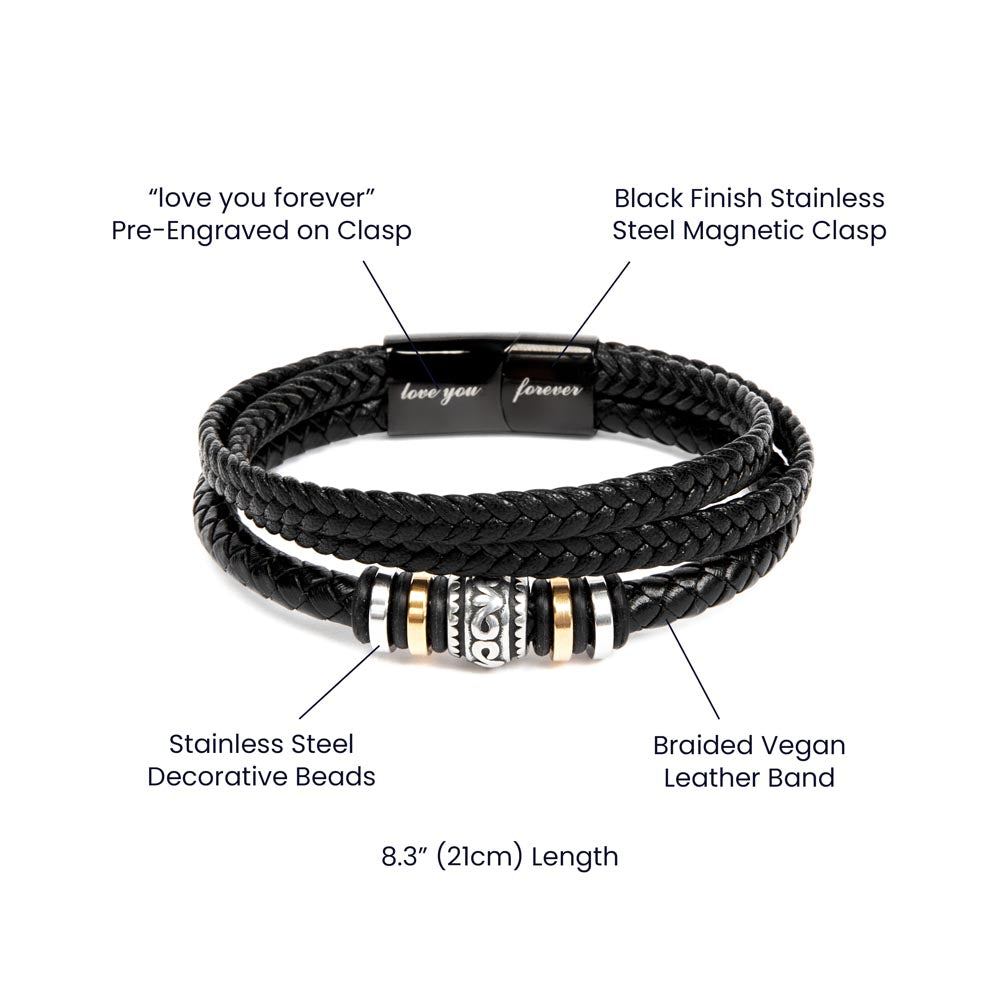 Dad - For All Those Times I Left It Unsaid Thank You - Men's Love You Forever Bracelet - The Shoppers Outlet