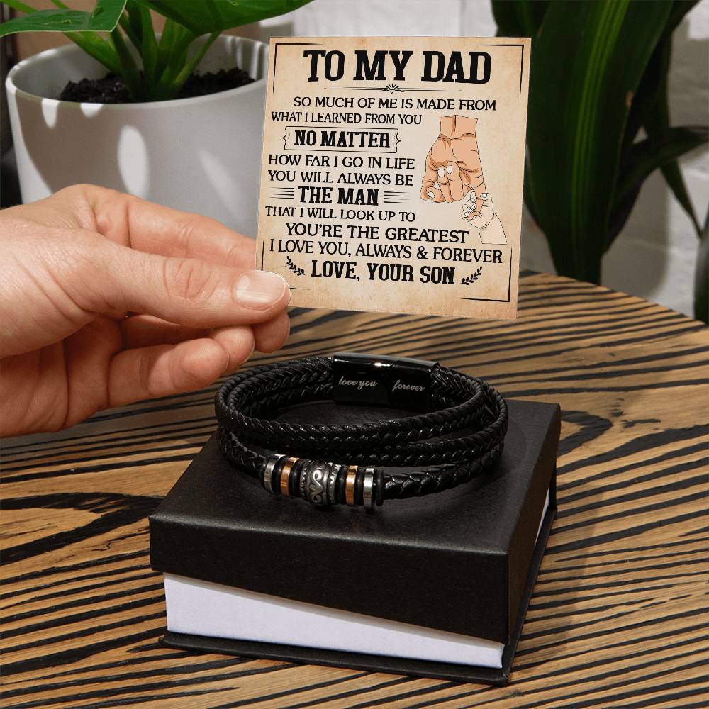 Gift For Dad - You're The Greatest - Men's Love You Forever Bracelet - The Shoppers Outlet