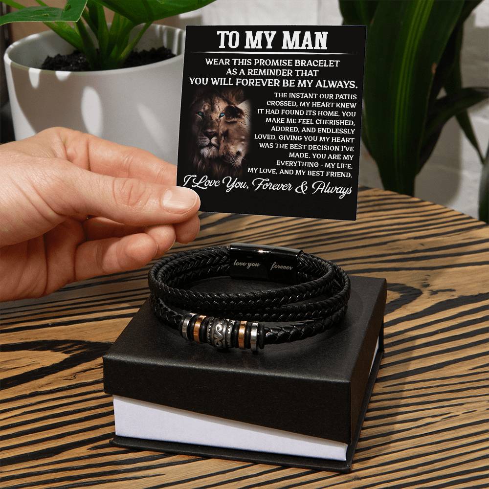 Soulmate - You Will Forever Be My Always - Men's Love You Forever Bracelet - The Shoppers Outlet