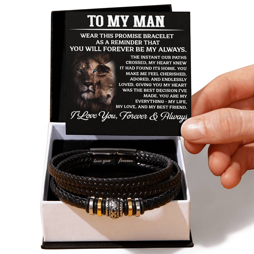 Soulmate - You Will Forever Be My Always - Men's Love You Forever Bracelet - The Shoppers Outlet