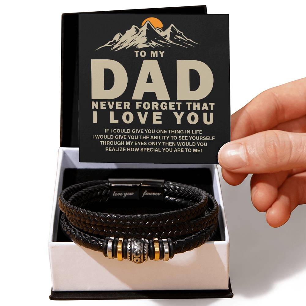 Gift For Dad - To My Dad - Never Forget That I Love You - Men's Love You Forever Bracelet - The Shoppers Outlet