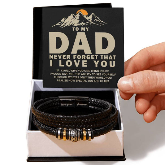 Dad - To My Dad - Never Forget That I Love You - Men's Love You Forever Bracelet - The Shoppers Outlet