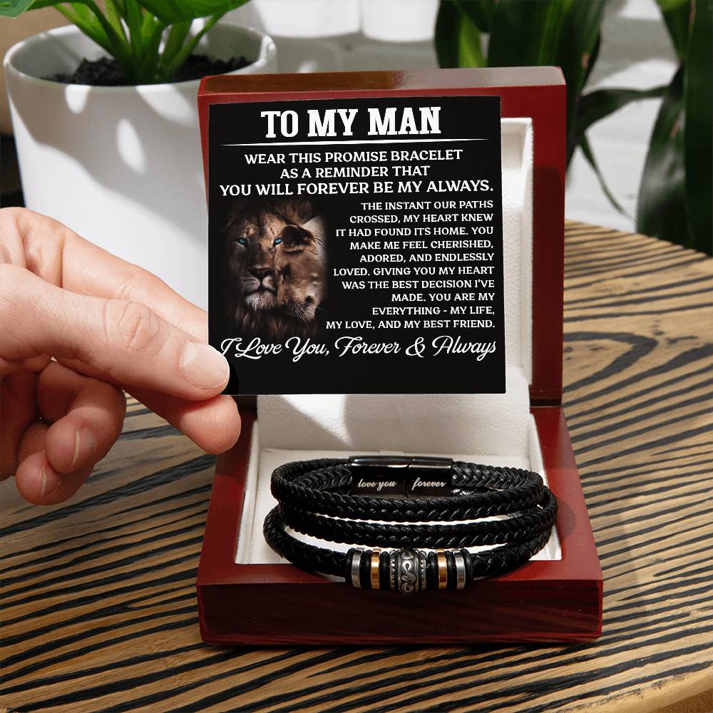 Soulmate - You Will Forever Be My Always - Men's Love You Forever Bracelet - The Shoppers Outlet