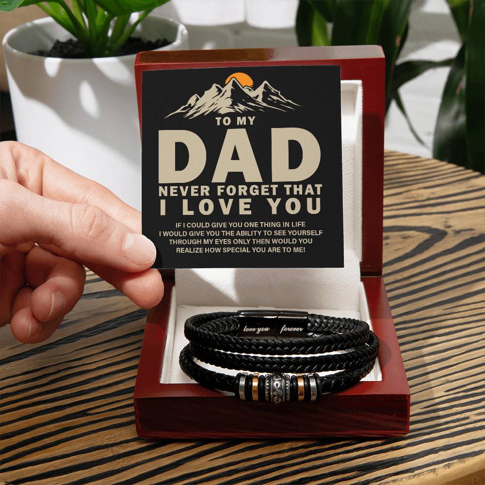 Gift For Dad - To My Dad - Never Forget That I Love You - Men's Love You Forever Bracelet - The Shoppers Outlet