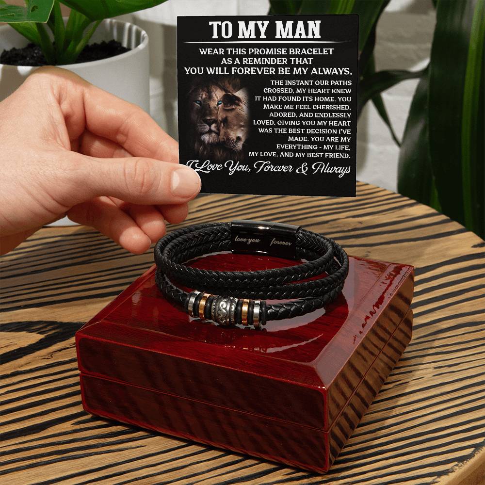 Soulmate - You Will Forever Be My Always - Men's Love You Forever Bracelet - The Shoppers Outlet