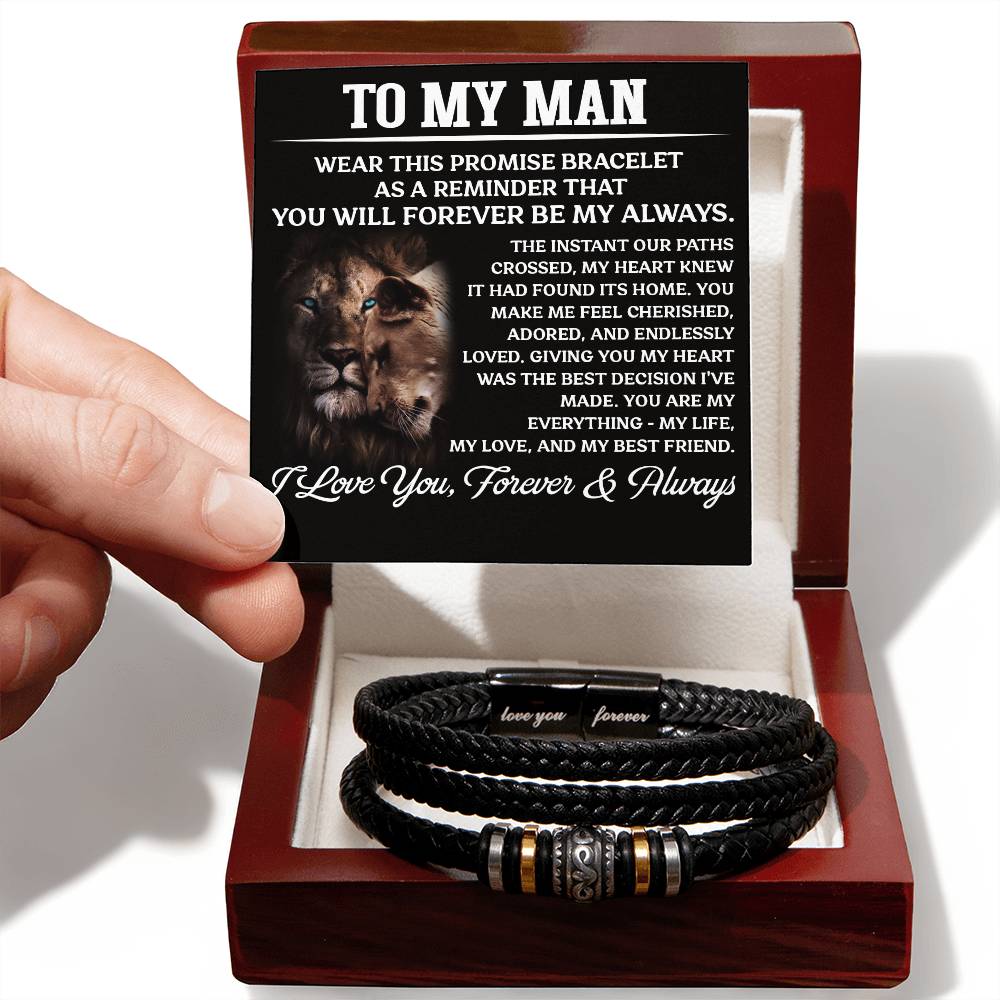 Soulmate - You Will Forever Be My Always - Men's Love You Forever Bracelet - The Shoppers Outlet