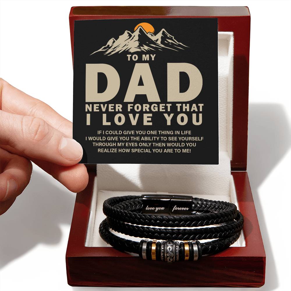 Gift For Dad - To My Dad - Never Forget That I Love You - Men's Love You Forever Bracelet - The Shoppers Outlet