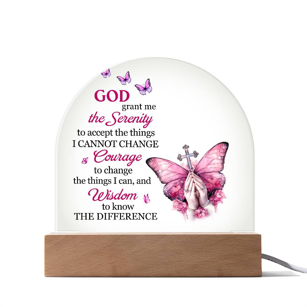 Inspirational - God Grant Me The Serenity - Dome Acrylic Plaque - The Shoppers Outlet