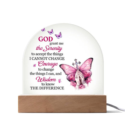 Inspirational - God Grant Me The Serenity - Dome Acrylic Plaque - The Shoppers Outlet