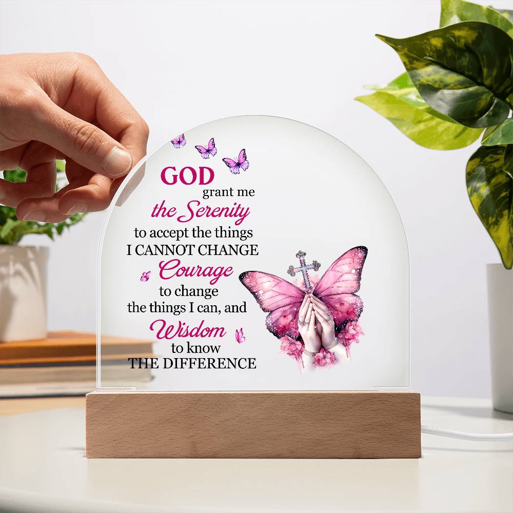 Inspirational - God Grant Me The Serenity - Dome Acrylic Plaque - The Shoppers Outlet