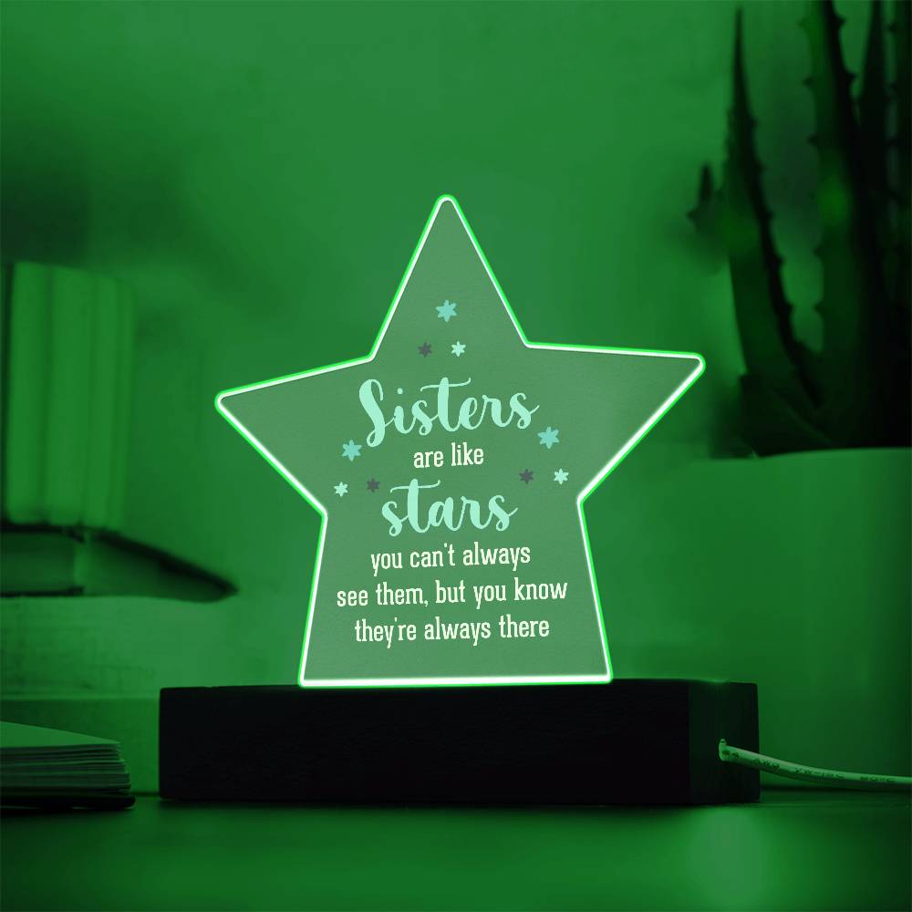 Gift For Sister - Sisters Are Like Stars - Star Acrylic Plaque - The Shoppers Outlet