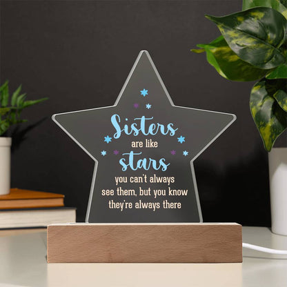 Sisters - Sisters Are Like Stars - Star Acrylic Plaque - The Shoppers Outlet