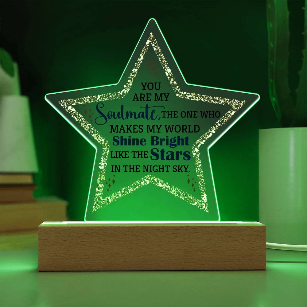 Soulmate - You Are My Soulmate - Star Acrylic Plaque - The Shoppers Outlet