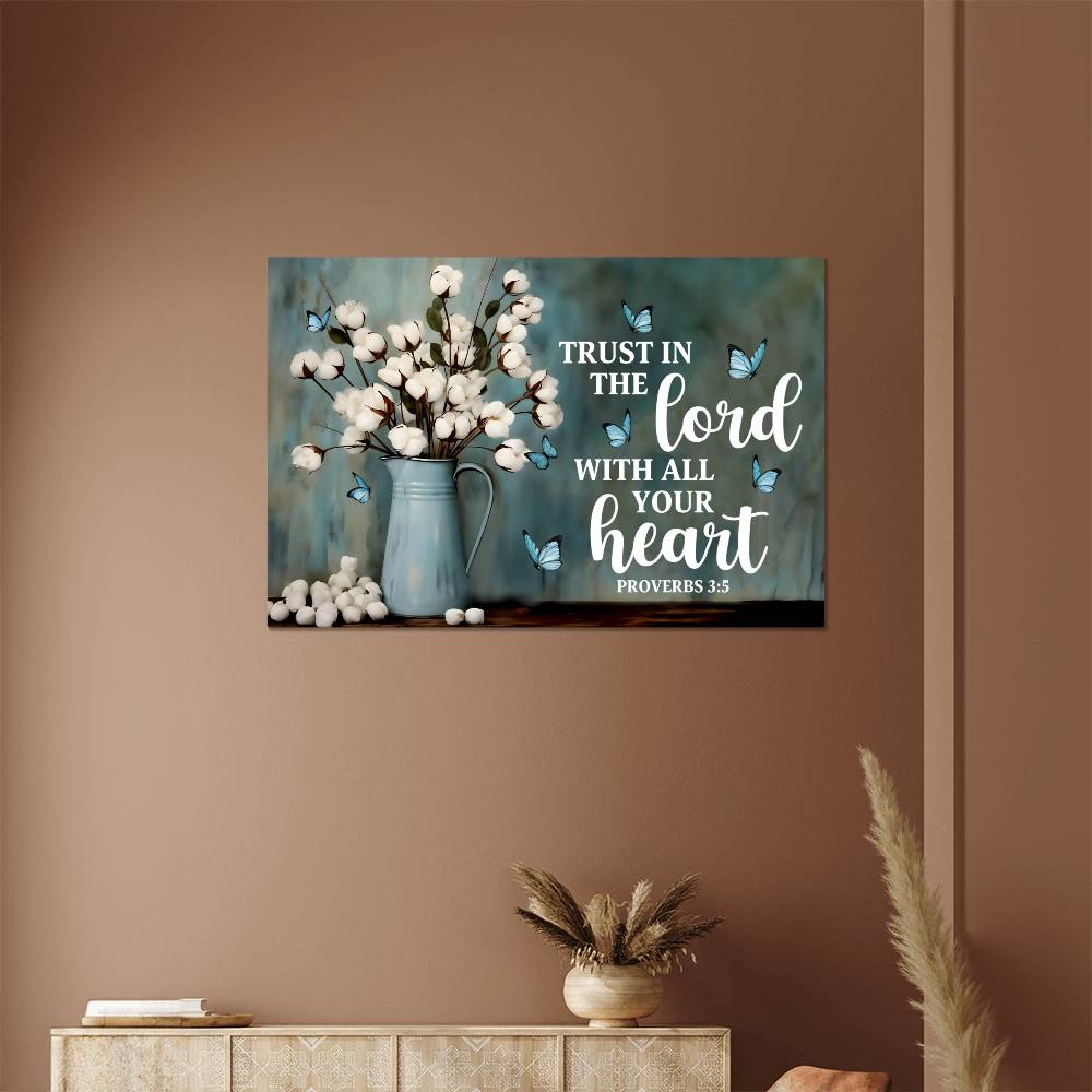 Faith - Trust In The Lord - Proverbs 3:5 - High Gloss Metal Art Print - The Shoppers Outlet