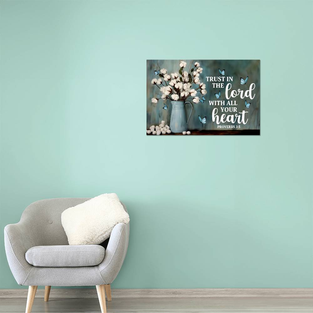 Faith - Trust In The Lord - Proverbs 3:5 - High Gloss Metal Art Print - The Shoppers Outlet