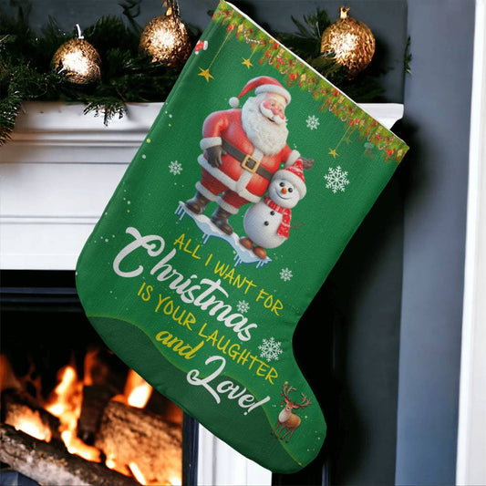 Holiday Stocking - All I Want For Christmas - Giant Holiday Stocking - The Shoppers Outlet