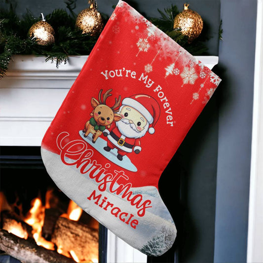 Holiday Stocking - You're My Forever Christmas Miracle - Giant Holiday Stocking - The Shoppers Outlet